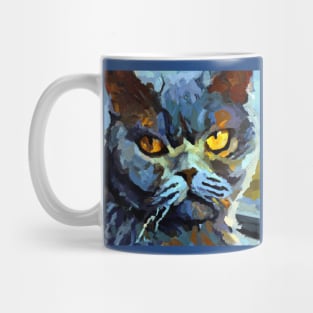 Stoic Cat Painted in the Style of Van Gogh Mug